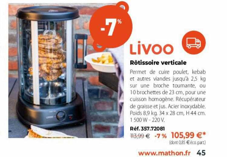 livoo rôtissoire verticale