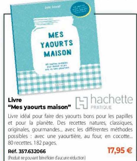 livre "mes yaourts maison" hachette pratique