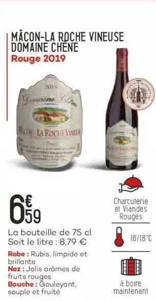 mâcon-la roche vineuse domaine chêne rouge 2019