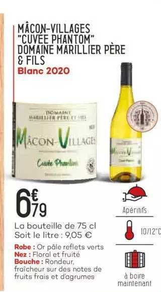 mâcon-villages "cuvée phantom" domaine marillier père & fils blanc 2020