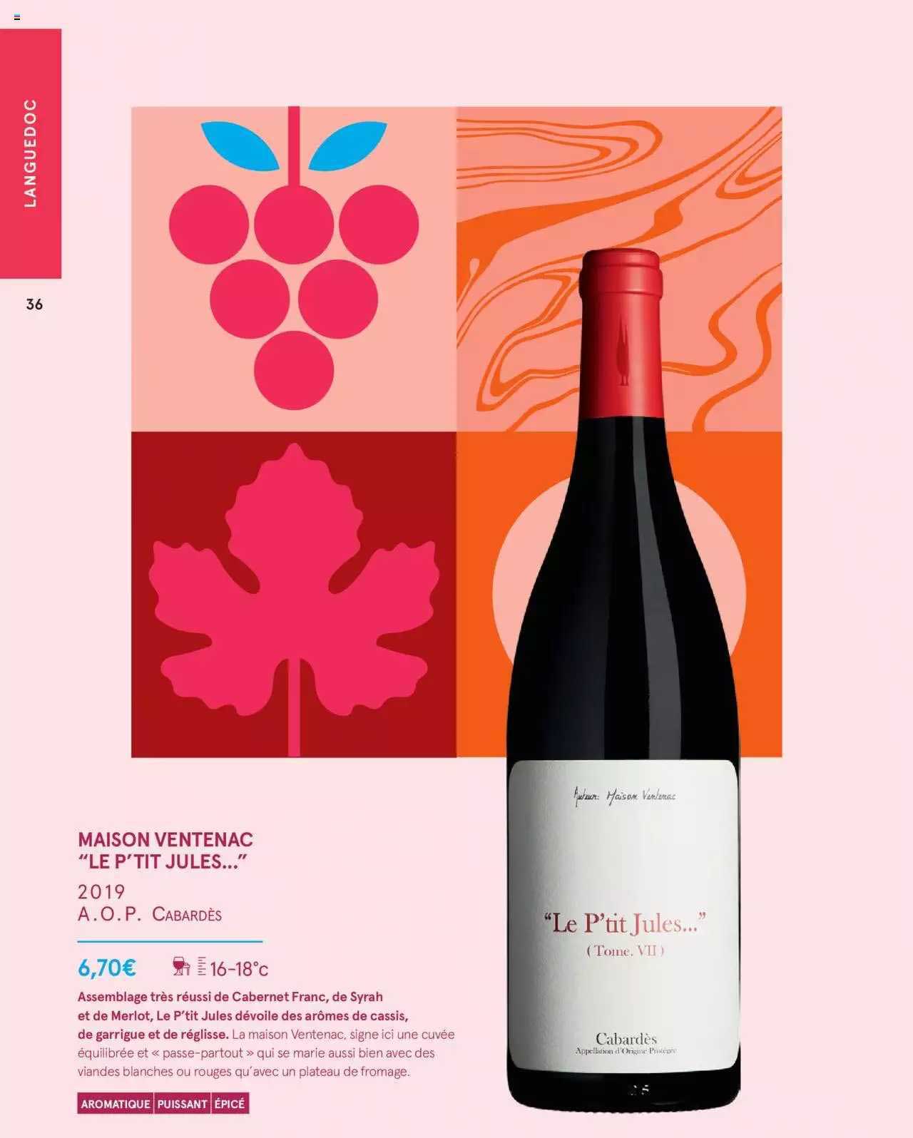 maison ventenac "le p'tit jules" 2019 a.o.p. cabardés