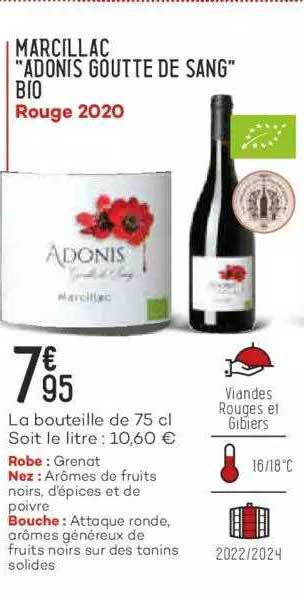 marcillac "adonis goutte de sang" bio rouge 2020