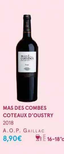 mas des combes côteaux d'oustry 2018 a.o.p. gaillac