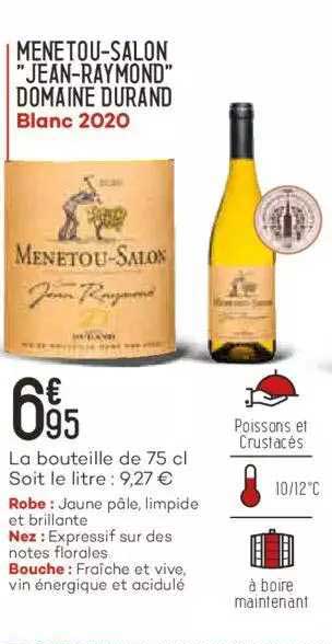 menetou-salon "jean-raymond" domaine durand blanc 2020