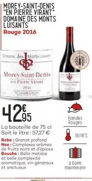 morey-saint-denis "en pierre virant" domaine des monts luisants rouge 2016