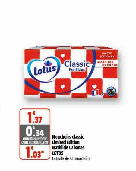 mouchoirs classic limited édition mathilde cabanas lotus