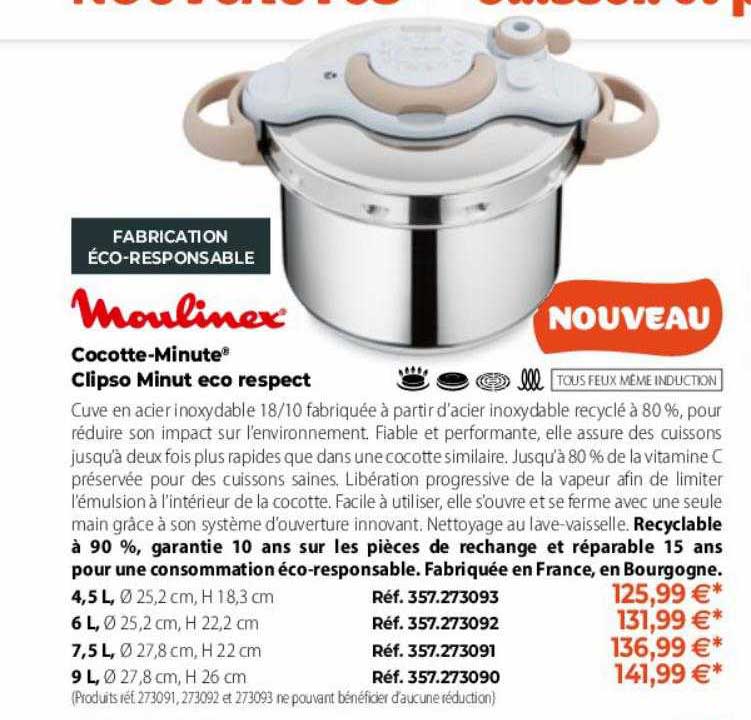 Moulinex Cocotte-minute Clipso Minut Eco Respect
