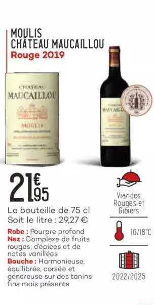 Moulis Château Maucaillou Rouge 2019