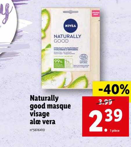 naturally good masque visage aloe vera nivea