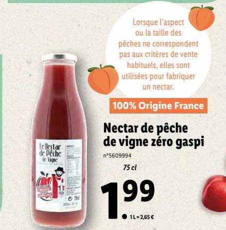 Nectar De Pêche De Vigne Zéro Gaspi