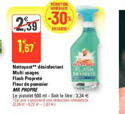 Nettoyant Désinfectant Multi Usages Flash Propreté Fleur De Pommier Mr Propre