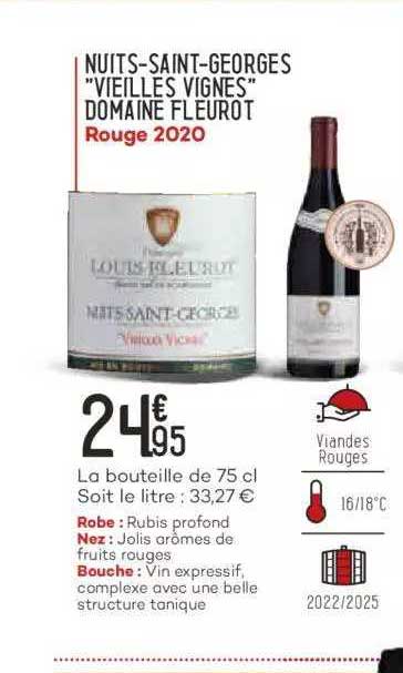 nuits-saint-georges "vieilles vignes" domaine fleurot rouge 2020