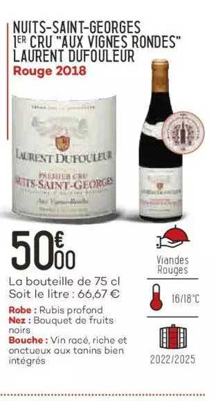 nuits-saint-georges 1er cru "aux vignes rondes" laurent duflouleur rouge 2018