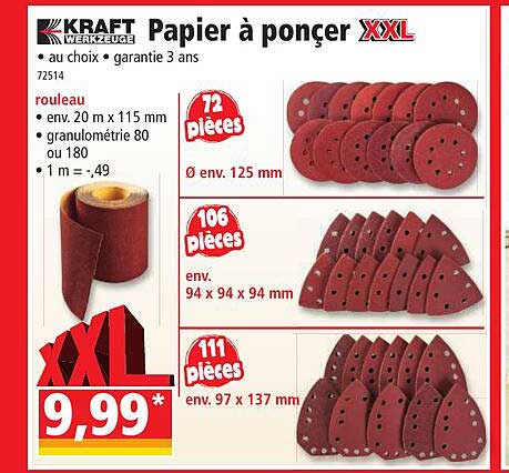 papier à ponçer xxl kraft werkzeuge