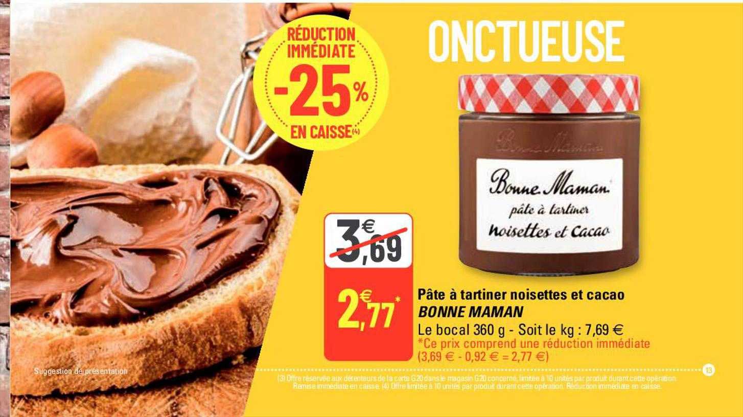 pâte à tartiner noisettes et cacao bonne maman