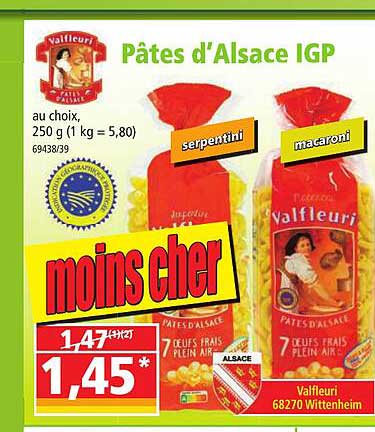 Pâtes D'alsace Igp Valfleuri