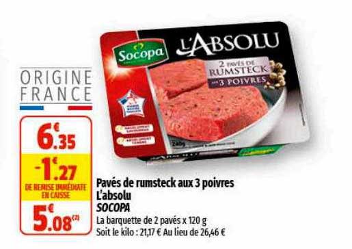 Pavés De Rumsteck Aux 3 Poivres L'absolu Socopa