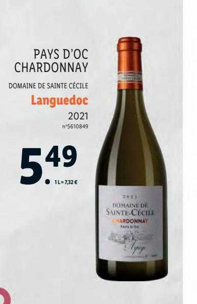 pays d'oc chardonnay domaine de sainte cécile languedoc 2021