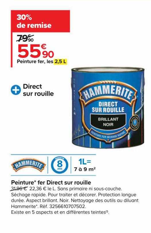peinture fer direct sur rouille hammerite