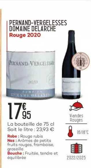pernand-vergelesses domaine delarche rouge 2020