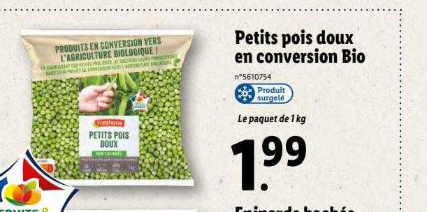 petits pois doux en conversion bio