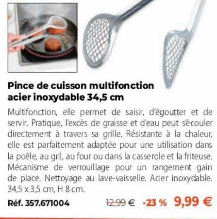 pince de cuisson multifonction acier inoxydable