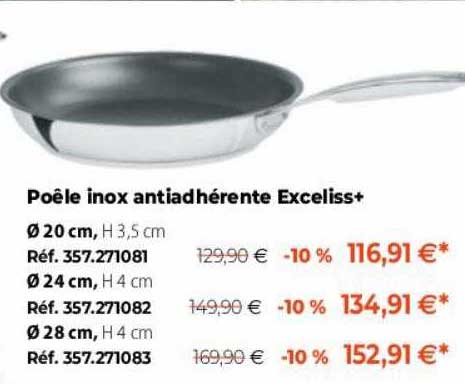 Poêle Inox Antiadhérente Exceliss+