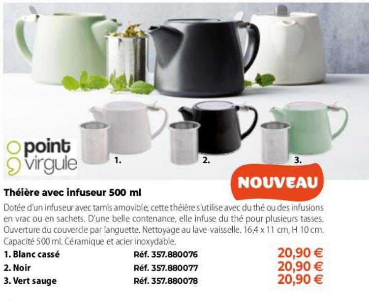 point virgule théière avec infuseur