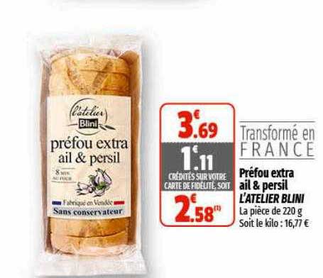 préfou extra ail & persil l'atelier blini