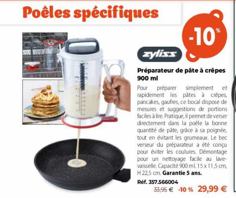 Préparateur De Pâte à Crêpes 900 M Zyliss