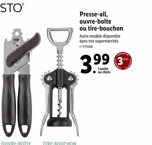 presse-ail, ouvre-boîte ou tire-bouchon ernesto