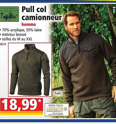pull col camionneur homme toptex