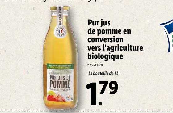pur jus de pomme en conversion vers l'agriculture biologique