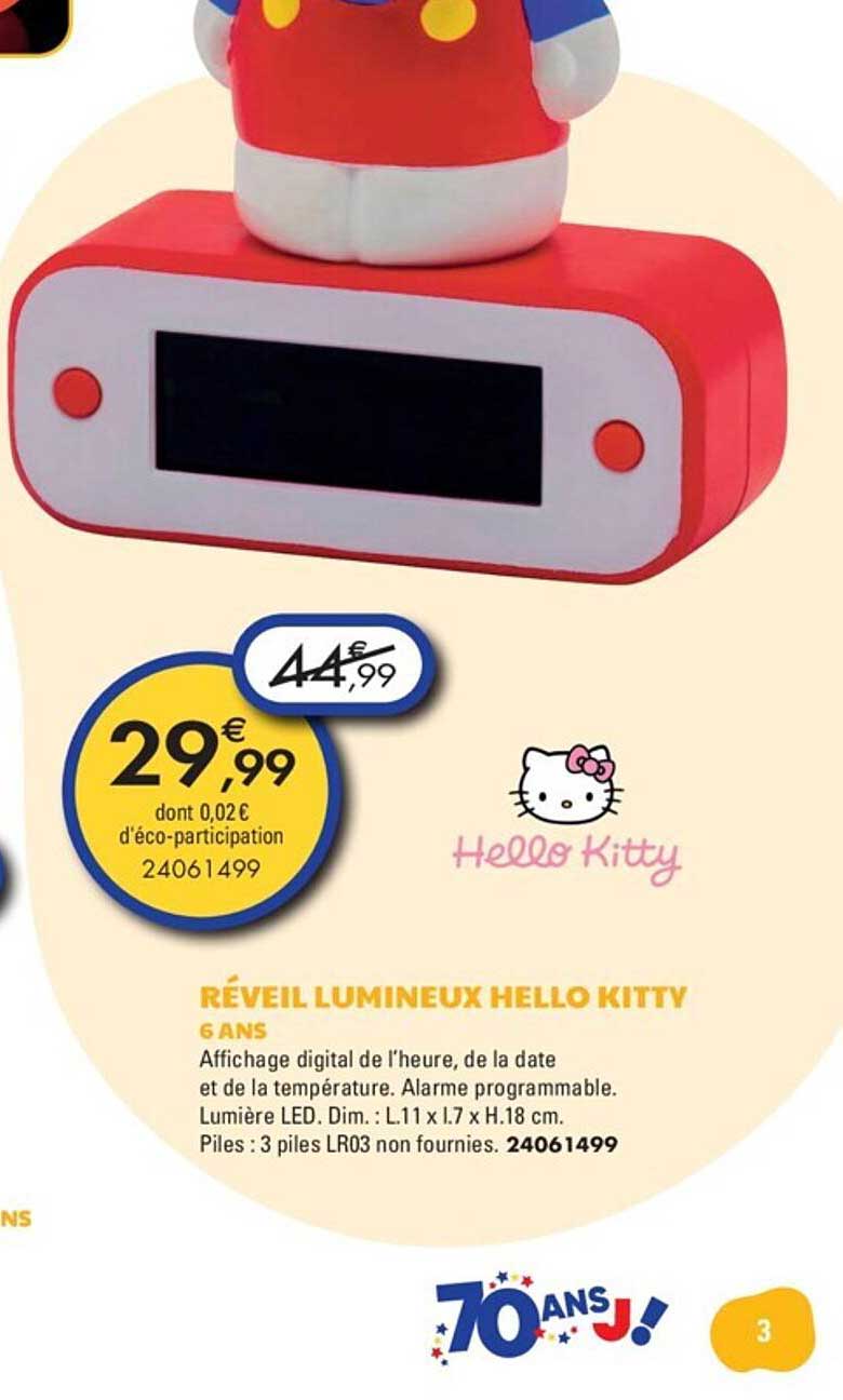 réveil lumineux hello kitty 6 ans
