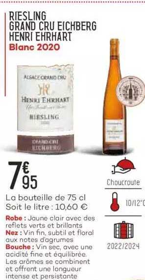 riesling grand cru eichberg henri ehrhart blanc 2020