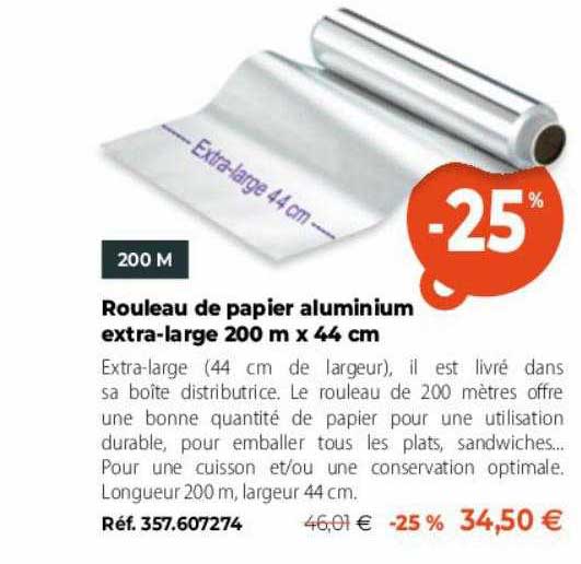 rouleau de papier aluminium extra-large