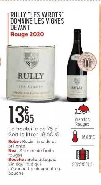 rully "les varots" domaine les vignes devant rouge 2020