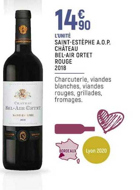 saint-estèphe a.o.p. château bel-air ortet rouge 2018