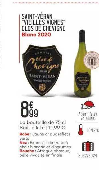 saint-véran "vieilles vignes" clos de chevigne blanc 2020