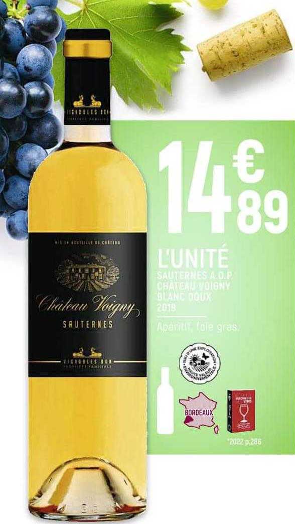 sauternes a.o.p. château voigny blanc doux 2019