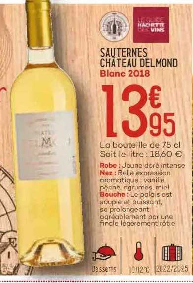 sauternes château delmond blanc 2018