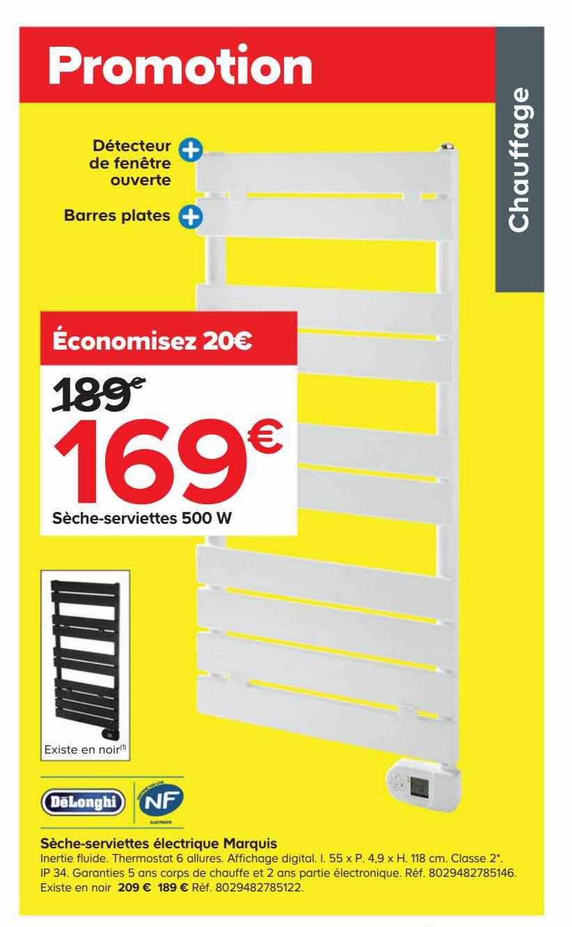 sèche-serviettes 500 w dëlonghi