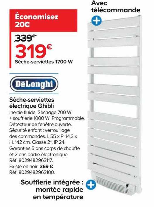 sèche-serviettes électrique ghibli dëlonghi