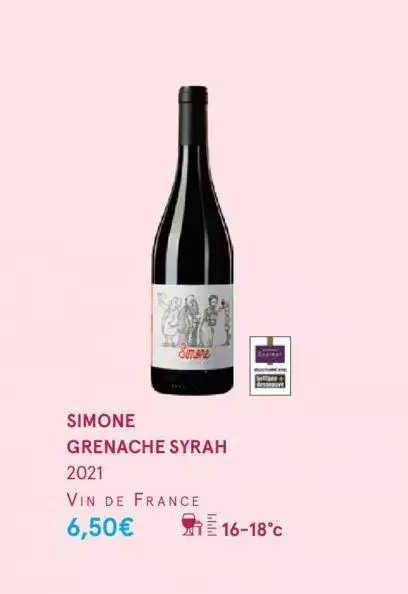 simone grenache syrah 2021 vin de france