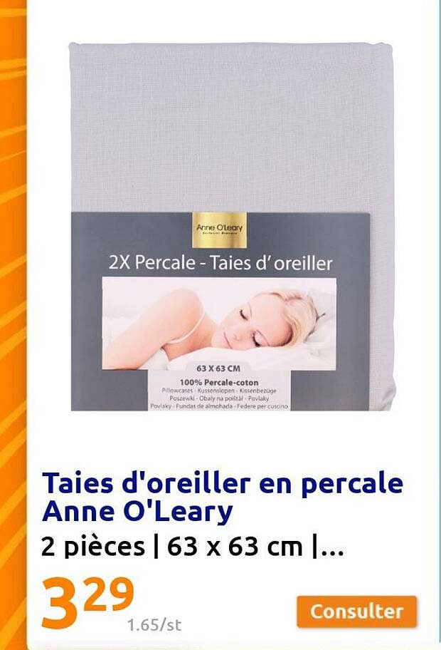 Taies D'oreiller En Percale Anne O'leary
