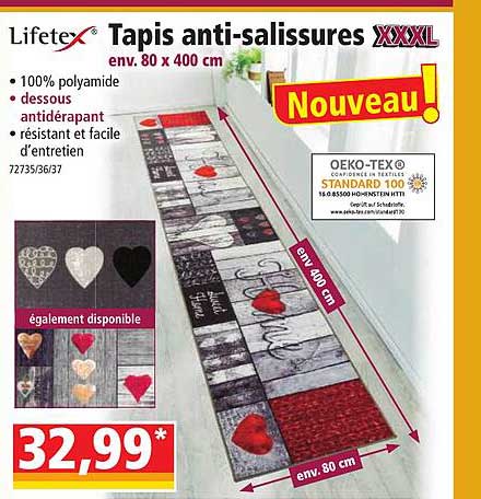tapis anti-salissures xxxl lifetex