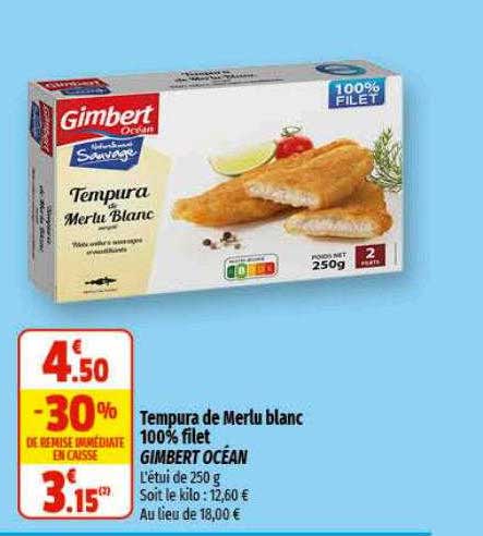 tempura de merlu blanc 100% filet gimbert océan