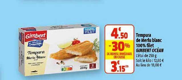 tempura de merlu blanc 100% filet gimbert océan