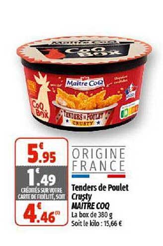 tenders de poulet crusty maître coq