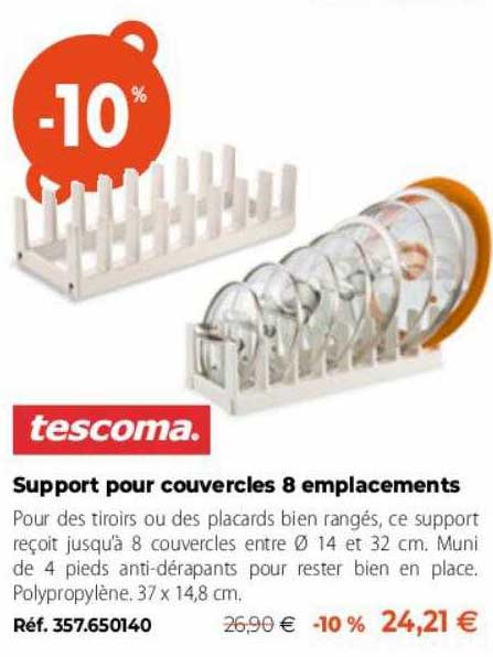 tescoma support pour couvercles 8 emplacements